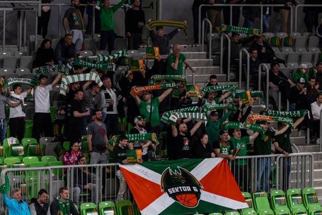 GER, BKT EuroCup, season 2025 2026, eighth final, Cedevita Olimpija Ljubljana Niners Chemnitz 11 03 2026, Arena Stozice, Ljubljana, GER, BKT EuroCup, season 2025 2026, eighth final, Cedevita Olimpija Ljubljana Niners Chemnitz Fans of Cedevita Olimpija Ljubljana Photo Alexander Trienitz Ljubljana Arena Stozice Slovenia