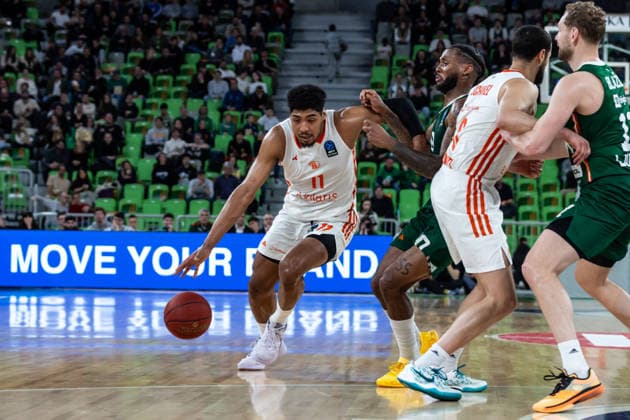 GER, BKT EuroCup, 2025 2026 season, round of 16, Cedevita Olimpija Ljubljana Niners Chemnitz 11 03 2026, Arena Stozice, Ljubljana, GER, BKT EuroCup, 2025 2026 season, round of 16, Cedevita Olimpija Ljubljana Niners Chemnitz Kostja Mushidi Niners Chemnitz, 11 Photo Alexander Trienitz Ljubljana Arena Stozice Slovenia