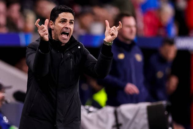 LEVERKUSEN, GERMANY - MARCH 11: Arsenal head coach Mikel Arteta gestures during the UEFA Champions League 2025 26 Round of 16 First Leg match between Bayer 04 Leverkusen and Arsenal FC at BayArena on March 11, 2026 in Leverkusen, Germany.  Copyright: xRenexNijhuis MBxMediax