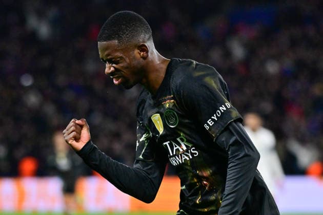 FOOTBALL : PSG vs Chelsea - Ligue des Champions - 11 03 2026 Ousmane DEMBELE of Paris Saint Germain celebrates after scoring during the UEFA Champions League match between Paris Saint Germain and Chelsea FC at Parc Des Princes on March 11 , 2026 in Paris, France. ( Photo by Federico Pestellini PsnewZ ) ParisFrance  Copyright: xFedericoxPestellinix
