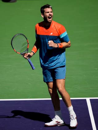 March 11, 2026 Cameron Norrie (GBR) celebrates winning a point against Rinky Hijikata (AUS) during their fourth round match at the BNP Paribas Open held at the Indian Wells Tennis Garden in Indian Wells, California. California. Mandatory Photo Credit : CSM Indian Wells United States of America - ZUMAc04_ 20260311_zma_c04_108 Copyright: xCharlesxBausx