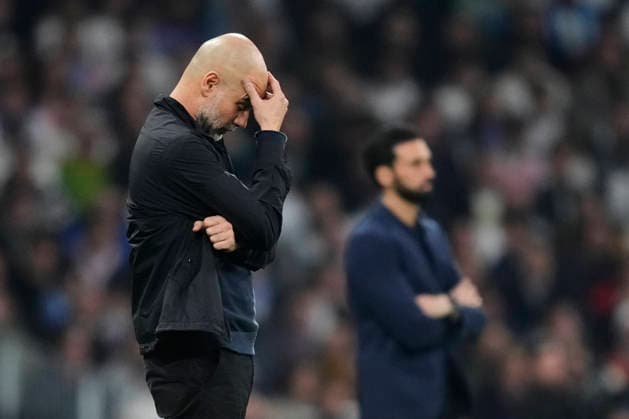 Real Madrid CF v Manchester City FC - UEFA Champions League 2025 26 Round of 16 First Leg Pep Guardiola head coach of Manchester City and Spain dejected during the UEFA Champions League 2025 26 Round of 16 First Leg match between Real Madrid CF and Manchester City FC at Estadio Santiago Bernabeu on March 11, 2026 in Madrid, Spain. Madrid Spain  Copyright: xJosexBretonx originalFilename:bretonhernandez-realmadr260311_npFvr.jpg