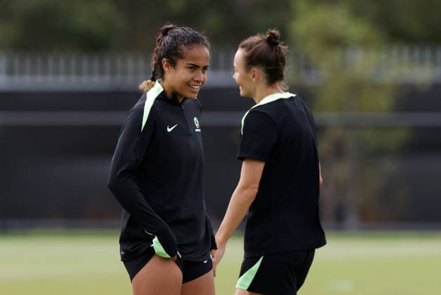 ASIAN CUP WOMEN AUSTRALIA TRAINING, Mary Fowler of Australia is seen during a Matildas training session at Sam Kerr Football Centre in Perth, Thursday, March 12, 2026. ( NO ARCHIVING PERTH WESTERN AUSTRALIA AUSTRALIA  Copyright: xRICHARDxWAINWRIGHTx 20260312137012968703