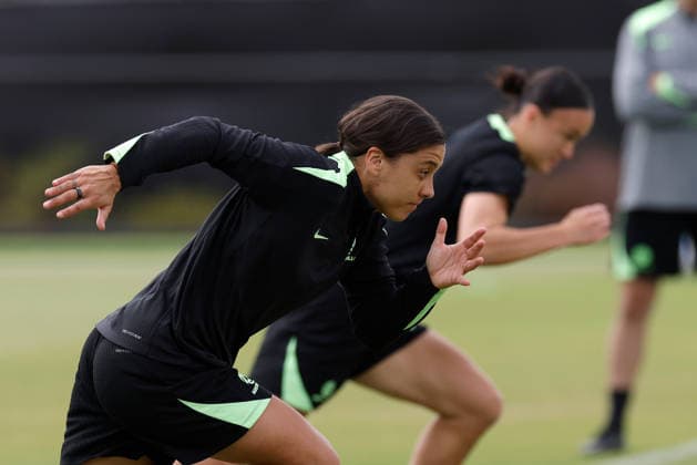 ASIAN CUP WOMEN AUSTRALIA TRAINING, Sam Kerr of Australia is seen during a Matildas training session at Sam Kerr Football Centre in Perth, Thursday, March 12, 2026. ( NO ARCHIVING PERTH WESTERN AUSTRALIA AUSTRALIA  Copyright: xRICHARDxWAINWRIGHTx 20260312186246279652