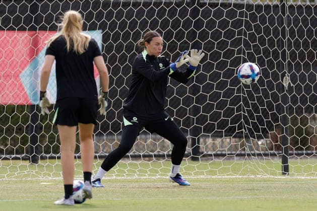 ASIAN CUP WOMEN AUSTRALIA TRAINING, Mackenzie Arnold of Australia is seen during a Matildas training session at Sam Kerr Football Centre in Perth, Thursday, March 12, 2026. ( NO ARCHIVING PERTH WESTERN AUSTRALIA AUSTRALIA  Copyright: xRICHARDxWAINWRIGHTx 20260312183954027104