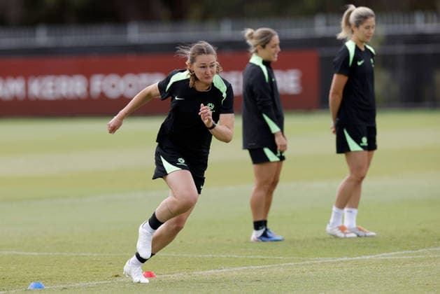 ASIAN CUP WOMEN AUSTRALIA TRAINING, Winonah Heatley of Australia is seen during a Matildas training session at Sam Kerr Football Centre in Perth, Thursday, March 12, 2026. ( NO ARCHIVING PERTH WESTERN AUSTRALIA AUSTRALIA  Copyright: xRICHARDxWAINWRIGHTx 20260312175075619832