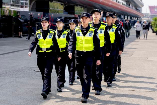 SHANGHAI Chinese police during the Formula 1 China Shanghai media day at the Shanghai International Circuit on March 12, 2025 in Shanghai, China Photo by DeFodi Images