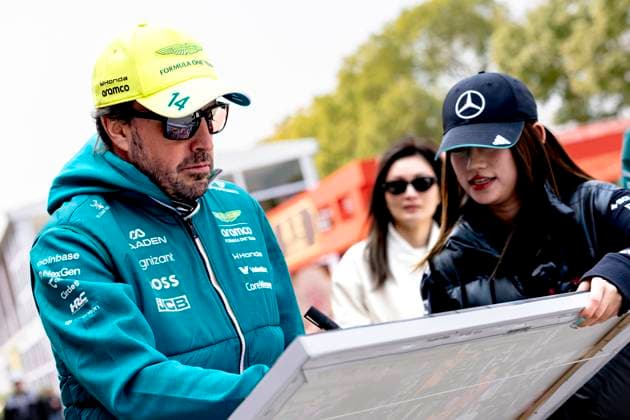 SHANGHAI ï¿½ Formula 1 driver Fernando Alonso of Aston Martin Aramco Formula 1 Team during the Formula 1 China Shanghai media day at the Shanghai International Circuit on March 12, 2025 in Shanghai, China Photo by DeFodi Images