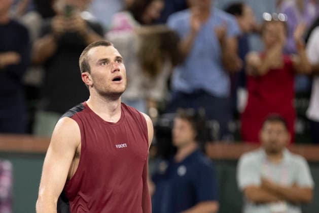 March 11, 2026, Indian Wells, California, USA: JACK DRAPER of Great Britain reacts to beating Novak Djokovic of Serbia during their round of 16 match at the BNP Paribas Open at Indian Wells Tennis Garden on March 11, 2026 in Indian Wells, CA. Indian Wells USA - ZUMAl140 20260311_aap_l140_016 Copyright: xShelleyxLiptonx