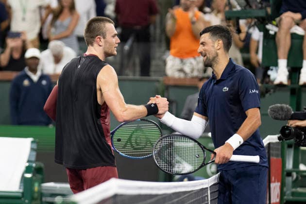 March 11, 2026, Indian Wells, California, USA: JACK DRAPER of Great Britain shakes hands with NOVAK DJOKOVIC of Serbia after beating Novak Djokovic of Serbia during their round of 16 match at the BNP Paribas Open at Indian Wells Tennis Garden on March 11, 2026 in Indian Wells, CA. Indian Wells USA - ZUMAl140 20260311_aap_l140_017 Copyright: xShelleyxLiptonx