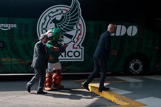 March 11, 2026, Mexico City, Cdmx, Mexico: At the Eastern Bus Terminal (TAPO), the bus company Autobuses de Oriente (ADO) unveiled the official bus of the Mexican National Football Team, which will transport them throughout the 2026 FIFA World Cup, WM, Weltmeisterschaft, Fussball This brand-new bus features details and logos of the team, along with the slogan Lovers of Pride. LUIS VALDIVIA FIGUEROA, General Manager of TAPO, emphasized that this initiative connects sports and national identity with the millions of football fans. Mexico City Mexico - ZUMAp204 20260311_zip_p204_015 Copyright: xJosuexPerezx