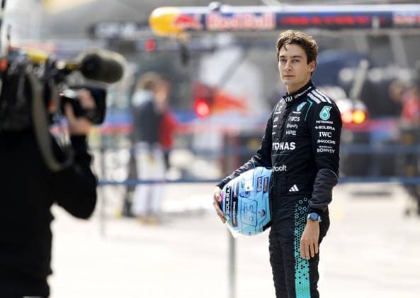 SHANGHAI - George Russell (Mercedes) during a photoshoot at the Shanghai International Circuit ahead of the Chinese Grand Prix. SANDER KONING ANP xVIxANPxSportx xxANPxIVx 553102635 originalFilename: 553102635.jpg