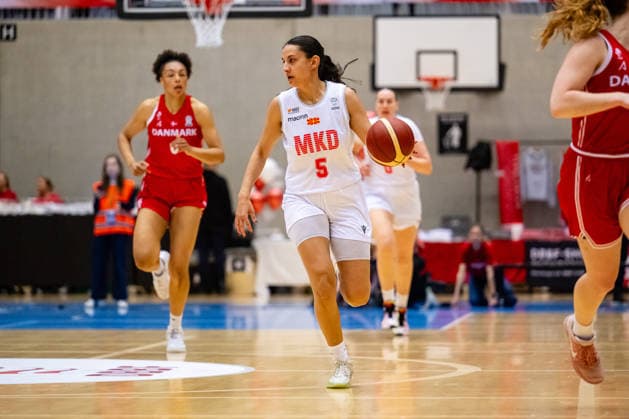 Denmark v North Macedonia, FIBA Women™s EuroBasket qualifiers, Gentofte, Denmark Gentofte, Denmark. 11th, March 2026. Aleksandra Stojanovska (5) of North Macedonia seen during the FIBA Women™s Eurobasket qualifier match between Denmark and North Macedonia at Gentofte Hallen in Gentofte. Denmark, Gentofte  Copyright: xGonzalesxPhoto TobiasxJorgensenx