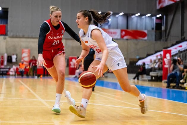 Denmark v North Macedonia, FIBA Women™s EuroBasket qualifiers, Gentofte, Denmark Gentofte, Denmark. 11th, March 2026. Tea Trajkovska (15) of North Macedonia seen during the FIBA Women™s Eurobasket qualifier match between Denmark and North Macedonia at Gentofte Hallen in Gentofte. Denmark, Gentofte  Copyright: xGonzalesxPhoto TobiasxJorgensenx