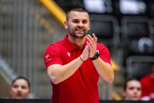 Denmark v North Macedonia, FIBA Women™s EuroBasket qualifiers, Gentofte, Denmark Gentofte, Denmark. 11th, March 2026. Head coach Aleksandar Ashadanov of North Macedonia seen during the FIBA Women™s Eurobasket qualifier match between Denmark and North Macedonia at Gentofte Hallen in Gentofte. Denmark, Gentofte  Copyright: xGonzalesxPhoto TobiasxJorgensenx
