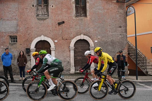The race during the 213-kilometer Stage 4 of the Tirreno-Adriatico cycling race from Tagliacozzo to Martinsicuro - Italy,- Thursday, March 12, 2026. - cycling .  Copyright: xMarcoxAlpozzi LaPressex
