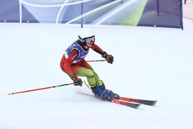 ITALY, CORTINA D AMPEZZO - MARCH 12, 2026: Maya Fuegenschuh of Germany competes in a women s para alpine skiing giant slalom standing event at the Tofane Alpine Skiing Centre during the 2026 Winter Paralympic Games, in Cortina d Ampezzo, Province of Belluno. Mikhail Tereshchenko TASS  89917790