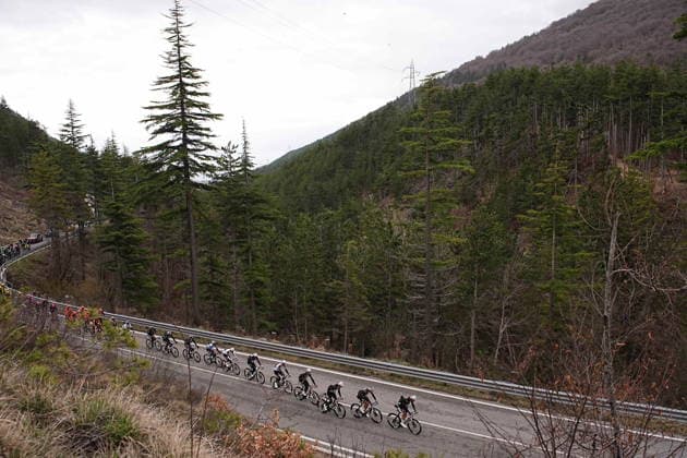The race during the 213-kilometer Stage 4 of the Tirreno-Adriatico cycling race from Tagliacozzo to Martinsicuro - Italy,- Thursday, March 12, 2026. - cycling .  Copyright: xMarcoxAlpozzi LaPressex