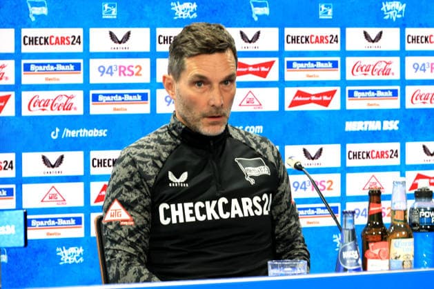 DEU, DFL, 2 FBL Hertha BSC, Training, 12 03 2026, Sportforum, Berlin, DEU, DFL, 2 FBL Hertha BSC, Press conference in picture Head coach Stefan Leitl Hertha BSC Berlin DFL regulations prohibit any use of Photographs as image sequences and or quasi video nordphotoxGmbHx xEngler nph00076