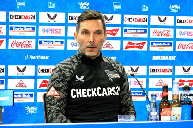 DEU, DFL, 2 FBL Hertha BSC, Training, 12 03 2026, Sportforum, Berlin, DEU, DFL, 2 FBL Hertha BSC, Press conference in picture Head coach Stefan Leitl Hertha BSC Berlin DFL regulations prohibit any use of Photographs as image sequences and or quasi video nordphotoxGmbHx xEngler nph00076