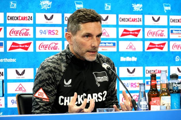 DEU, DFL, 2 FBL Hertha BSC, Training, 12 03 2026, Sportforum, Berlin, DEU, DFL, 2 FBL Hertha BSC, Press conference in picture Head coach Stefan Leitl Hertha BSC Berlin DFL regulations prohibit any use of Photographs as image sequences and or quasi video nordphotoxGmbHx xEngler nph00076