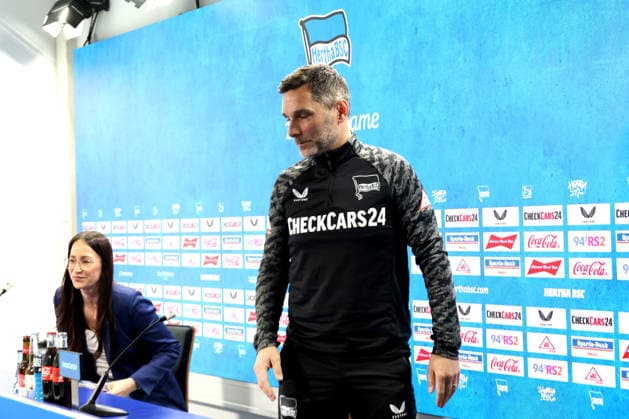 DEU, DFL, 2 FBL Hertha BSC, Training, 12 03 2026, Sportforum, Berlin, DEU, DFL, 2 FBL Hertha BSC, Press conference in picture Head coach Stefan Leitl Hertha BSC Berlin , Vera Krings, Director Communications Hertha BSC Berlin DFL regulations prohibit any use of Photographs as image sequences and or quasi video nordphotoxGmbHx xEngler nph00076