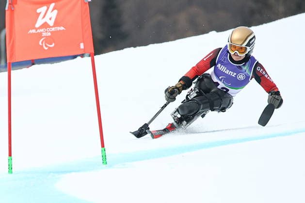 ITALY, CORTINA D AMPEZZO - MARCH 12, 2026: Anna-Lena Forster of Germany competes in a women s para alpine skiing giant slalom standing event at the Tofane Alpine Skiing Centre during the 2026 Winter Paralympic Games, in Cortina d Ampezzo, Province of Belluno 2026 Winter Paralympics: Para Alpine Skiing  - ZUMAt113 20260312_zaa_t113_120 Copyright: xMikhailxTereshchenkox