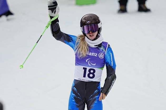 CORTINA, ITALIEN 20260312 Varvara Vorontjichina, Ryssland, tar silver i damernas storslalom (staende) i Paralympics i Tofane Alpine Skiiing Center, Cortina. *** Bilden ingar i SPORTPAKET. För övriga BETALBILD *** CORTINA ITALIEN x9200x *** CORTINA, ITALY 20260312 Varvara Vorontjichina, Russia, takes silver in the womens giant slalom at the Paralympics in Tofane Alpine Skiing Center, Cortina Picture in SPORT PACKAGE For others PAY PICTURE CORTINA ITALY x9200x  Copyright: xBjörnxLarssonxRosvall TTx PARALYMPICS 2026 STORSLALOM
