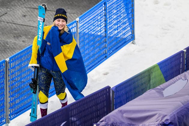 260312 Ebba Arsjö of Sweden celebrates after competing in the women s para alpine giant slalom during day 6 of the Milano Cortina 2026 Winter Paralympic Games on March 12, 2026 in Cortina. Photo: Maxim Thore BILDBYRAN kod MT MT1020 alpint alpine skiing paralympic games paralympics paralympiska spel paralympiske leker vinter-paralympics winter paralympics milano cortina 2026 milano cortina 2026 winter paralympic games 6 bbeng storslalom jubel sweden sverige *** 260312 Ebba Arsjö of Sweden celebrates after competing in the women s para alpine giant slalom during day 6 of the Milano Cortina 2026 Winter Paralympic Games on March 12, 2026 in Cortina Photo Maxim Thore BILDBYRAN kod MT MT1020 alpint alpine skiing paralympic games paralympiska spel paralympiske leker vinter paralympics winter paralympics milano cortina 2026 milano cortina 2026 winter paralympic games 6 bbeng storslalom jubel sweden sverige  Copyright: MAXIMxTHORE BB260312MT055