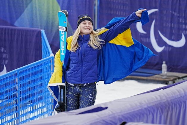CORTINA, ITALY 20260312 Ebba Arsjö wins gold in the women s giant slalom (standing) at the Paralympics in Tofane Alpine Skiiing Center, Cortina. *** The image is included in the SPORTS PACKAGE. For others PAYMENT IMAGE *** CORTINA ITALY x9200x *** CORTINA, ITALY 20260312 Ebba Arsjö wins gold in the women s giant slalom standing at the Paralympics in Tofane Alpine Skiiing Center, Cortina The image is included in the SPORTS PACKAGE For others PAYMENT IMAGE CORTINA ITALY x9200x  Copyright: xBjörnxLarssonxRosvall TTx PARALYMPICS 2026 GIANT SLALOM