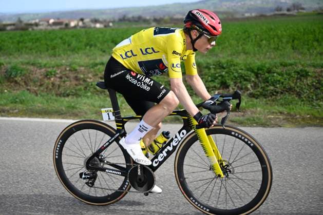 Paris Nice 2026 Stage 5 COLOMBIER-LE-VIEUX, FRANCE - MARCH 12 : Vingegaard Jonas (DEN) of Team Visma I Lease a Bike during stage 5 of the 84th edition of Paris - Nice an UCI World Tour 2.UWT cycling road race stage for Men Elite of 205.4 km with start in Cormoranche-sur-Saone and finish in Colombier-le-Vieux on March 12, 2026 in Colombier-le-Vieux, France, 12 03 2026 ( Motordriver Guy De Vuyst - Colombier-le-Vieux France  Copyright: xNicoxVereeckenx