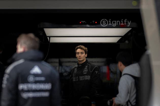 First day of Formula One Chinese Grand Prix Shanghai EB 63 George Russell (Mercedes) at the Formula One Chinese Grand Prix at the Shanghai International Circuit in Shanghai on March 12, 2026. Photo by Eliot Blondet ABACAPRESS.COM Shanghai Chine  Copyright: xBlondetxEliot ABACAx