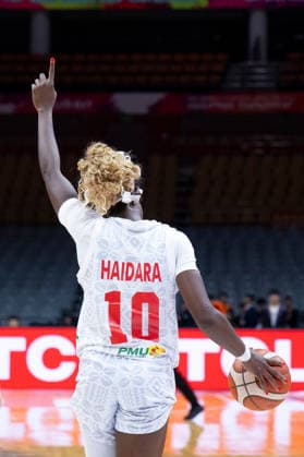 (260312) -- WUHAN, March 12, 2026 -- Maimouna Haidara of Mali celebrates after the group A match between the Czech Republic and Mali at FIBA Women s World Cup Qualifying Tournaments in Wuhan, central China s Hubei Province, Feb. 12, 2026. ) (SP)CHINA-WUHAN-FIBA-WOMEN S WORLD CUP 2026-QUALIFYING-MLI VS CZE(CN) WuxZhizun 