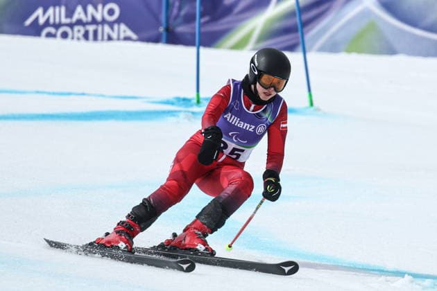 ITALY, CORTINA D AMPEZZO - MARCH 12, 2026: Laura Streng of Austria competes in a women s para alpine skiing giant slalom standing event at the Tofane Alpine Skiing Centre during the 2026 Winter Paralympic Games, in Cortina d Ampezzo, Province of Belluno 2026 Winter Paralympics: Para Alpine Skiing  - ZUMAt113 20260312_zaa_t113_248 Copyright: xMikhailxTereshchenkox