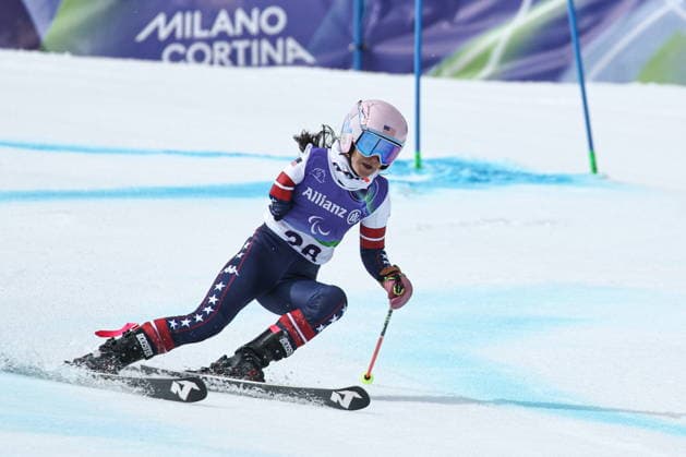 ITALY, CORTINA D AMPEZZO - MARCH 12, 2026: Allie Johnson of the USA competes in a women s para alpine skiing giant slalom standing event at the Tofane Alpine Skiing Centre during the 2026 Winter Paralympic Games, in Cortina d Ampezzo, Province of Belluno 2026 Winter Paralympics: Para Alpine Skiing  - ZUMAt113 20260312_zaa_t113_254 Copyright: xMikhailxTereshchenkox