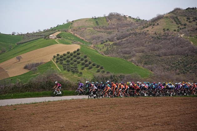 Van Der Poel Mathieu Of Alpecin-Premier Tech in the lead during the 213-kilometer Stage 4 of the Tirreno-Adriatico cycling race from Tagliacozzo to Martinsicuro - Italy,- Thursday, March 12, 2026. - cycling .  Copyright: xMarcoxAlpozzi LaPressex