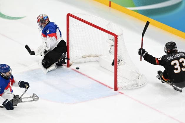 Para Ice hockey, Eishockey - Millano Cortina 2026 Winter Paralympics: Day 6 - Classification Game 5 - 8 Para Ice Hockey - Milano Cortina 2026 Winter Paralympics: Day 6 MILANO SANTAGIULIA ICE HOCKEY ARENA MILANO, ITALY - MARCH 12: Classification Game 5 - 8 Slovakia (SVK) - Germany (GER) (Photo by RALF KUCKUCK) Copyright 2026 Ralf Kuckuck Milano Milano Santagiulia Ice Hockey Arena Italy