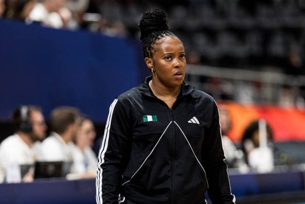 LYON-VILLEURBANNE, FRANCE - MARCH 12: Rena Wakama (Head Coach Nigeria) during the FIBA Women™s World Cup Qualifying Tournament match between Republic of Korea (KOR) vs. Nigeria (NGR) at Astroballe on matchday 2 of the FIBA Women™s World Cup Qualifying Tournament on March 12, 2026 in Lyon-Villeurbanne, France. France Copyright: xSteffiexWunderlx