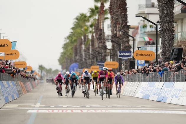 Van Der Poel Mathieu Of Alpecin-Premier Tech winner on the finish line during the 213-kilometer Stage 4 of the Tirreno-Adriatico cycling race from Tagliacozzo to Martinsicuro - Italy,- Thursday, March 12, 2026. - cycling .  Copyright: xMassimoxPaolone LaPressex