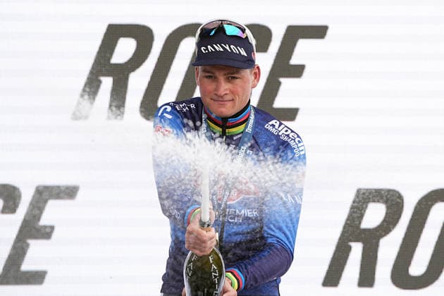 Van Der Poel Mathieu Of Alpecin-Premier Tech on the podium during the 213-kilometer Stage 4 of the Tirreno-Adriatico cycling race from Tagliacozzo to Martinsicuro - Italy,- Thursday, March 12, 2026. - cycling .  Copyright: xMarcoxAlpozzi LaPressex