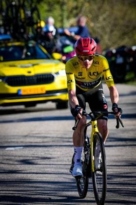 Danish Jonas Vingegaard of Team Visma-Lease a Bike pictured in action during the fifth stage of 84th edition of the Paris-Nice cycling race, a race from Cormoranche-sur-Saone to Colombier-le-Vieux (205,4km), on Thursday 12 March 2026. DAVIDxPINTENS  x167273428x