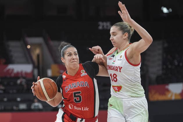 Hungary v Canada - FIBA Women s World Cup Qualifiers ISTANBUL, TURKIYE - MARCH 12: Hungary’s Aliz Varga (18) and Canada’s Kia Nurse (5) battle for the ball during the FIBA Women s Basketball World Cup Qualifiers Group C match between Hungary and Canada at the Turkcell Basketball Development Center in Istanbul, Turkiye, on March 12, 2026. Beyza Comert Anadolu Istanbul Turkey. Editorial use only. Please get in touch for any other usage.  Copyright: x2026xAnadoluxBeyzaxComertx