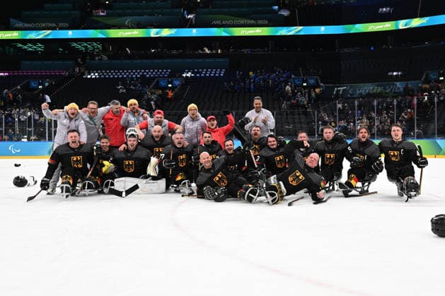 Para Ice hockey, Eishockey - Millano Cortina 2026 Winter Paralympics: Day 6 - Classification Game 5 - 8 Para Ice Hockey - Milano Cortina 2026 Winter Paralympics: Day 6 MILANO SANTAGIULIA ICE HOCKEY ARENA MILANO, ITALY - MARCH 12: Classification Game 5 - 8 Slovakia (SVK) - Germany (GER) (Photo by RALF KUCKUCK) Copyright 2026 Ralf Kuckuck Milano Milano Santagiulia Ice Hockey Arena Italy