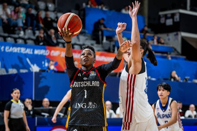 Basketball Villeurbanne 12 03 2026 Wommen™s Basketball World Cup 2026 Qualifying Tournament Philippines PHI Germany GER Alexis Peterson Germany, No 01