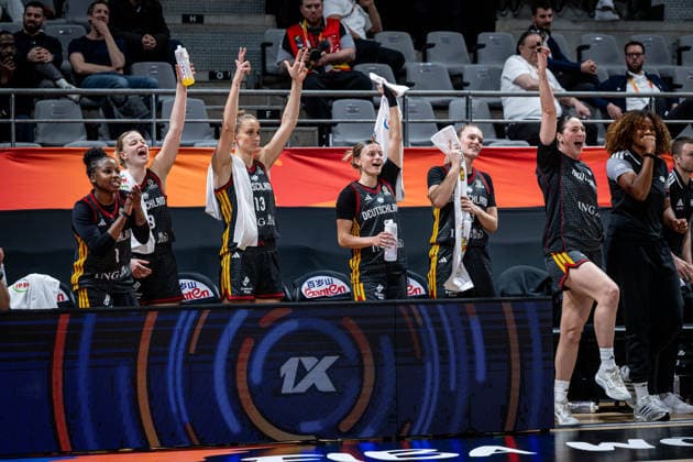 Basketball Villeurbanne 12 03 2026 Wommen™s Basketball World Cup 2026 Qualifying Tournament Philippines PHI Germany GER Cheers Germany