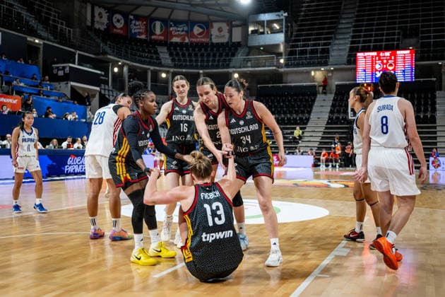 Basketball Villeurbanne 12 03 2026 Wommen™s Basketball World Cup 2026 Qualifying Tournament Philippines PHI Germany GER Leonie Fiebich Germany, No 13