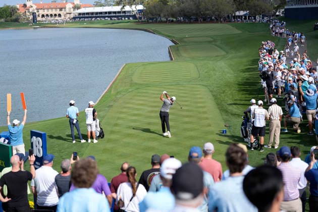 March 12, 2026, Ponte Vedra, Florida, USA: March 12, 2026, Ponte Vedra, Florida.Brooks Koepka (USA) hits his tee shot on the 18th hole during the first round of The PLAYERS Championship at TPC Sawgrass. PGA, Golf Herren Tour 2026: The PLAYERS Championship  - ZUMAd212 20260312_zsp_d212_007 Copyright: xRichardxDolex