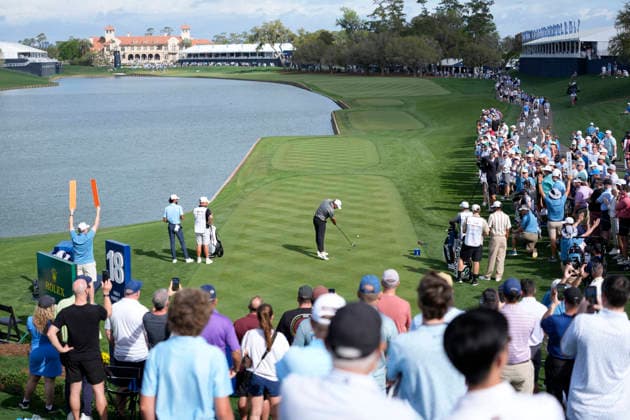 March 12, 2026, Ponte Vedra, Florida, USA: March 12, 2026, Ponte Vedra, Florida.Brooks Koepka (USA) hits his tee shot on the 18th hole during the first round of The PLAYERS Championship at TPC Sawgrass. PGA, Golf Herren Tour 2026: The PLAYERS Championship  - ZUMAd212 20260312_zsp_d212_011 Copyright: xRichardxDolex
