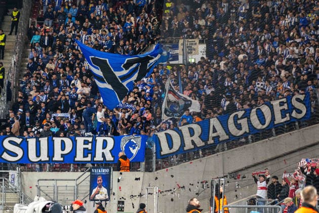 The fans of FC Porto xettx, Germany, Stuttgart, 12 03 2026, Football, UEFA Europa League VfB Stuttgart vs FC Porto, Season 2025 2026, Round of 16, MHP Arena