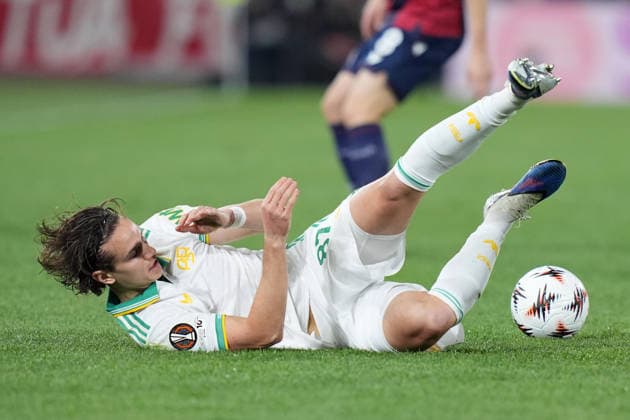 Roma™s Daniele Ghilardi during the Uefa Europa League soccer match between Bologna and Roma at the Dall™Ara Stadium in Bologna , north Italy - Thursday , March 12 , 2026. - Soccer .  Copyright: xSpada LaPressex